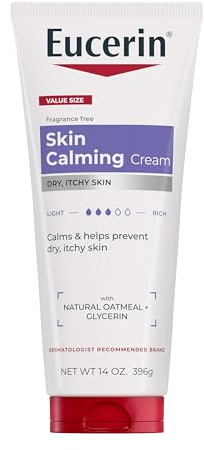 Eucerin Skin Calming Cream - Full Body Lotion for Dry, Itchy Skin, Natural Oatmeal Enriched - 14 oz. Tube