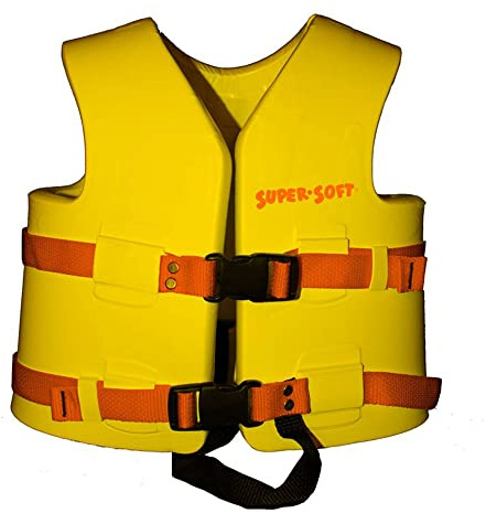 TRC Recreation Super Soft Child Size Small Life Jacket USCG Approved Vinyl Coated Foam Swim Vest for Kids Swimming Pool and Beach Gear, Yellow