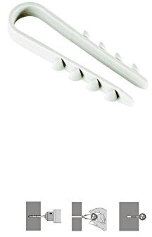 PRITEX Steckschlaufen 6x20mm Weiß, Dübelklemme für Kabel & Rohre, 500 Stk.