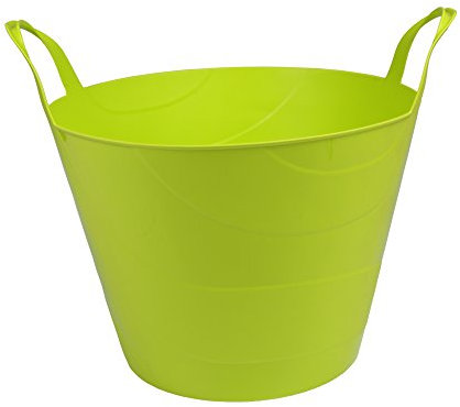 Ondis24 Flexi Tub Tragekorb Gartenkorb Wäschekorb Spielzeugeimer 45 Liter Limette rund