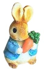 Lovely Edible Sugar Rabbit With Carrot; 7cm tall; 3D Figure Birthday, Baby Shower, Easter; Etc Handmade Cake Topper/Decoration