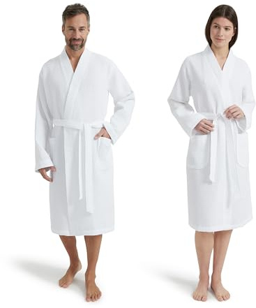 Möve Homewear Kimono Waffelpiquée in Gr. M aus 100 % Baumwolle, snow