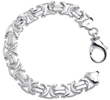 Silberketten Store Flaches Königskette Armband 11mm - massiv 925 Silber, Länge 19cm