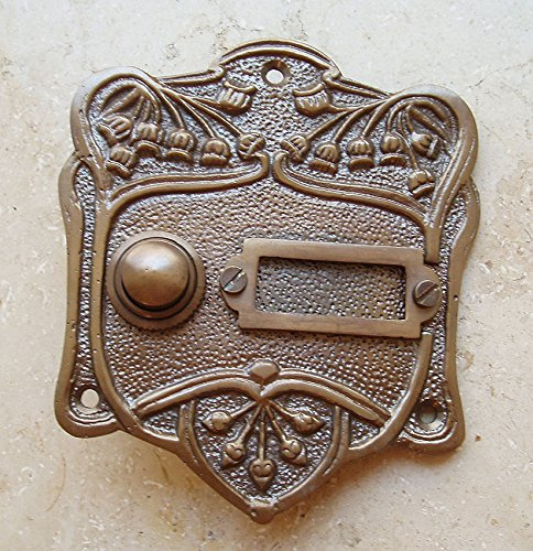 Graf von Gerlitzen Antik Messing Klingel 1 Jugendstil Klingelschild Klingelplatte K14A-Tina
