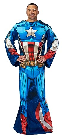 Marvel Northwest Coperta comoda con maniche, per adulti (121,9 x 180,3 cm), Capitan America