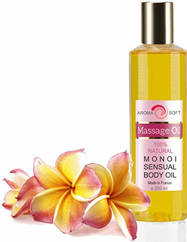 Olio Massaggio Fiori di Monoi, Esperienza SPA a Casa, Idratazione e Rassodamento, Relax e Benessere, Adatto a Tutti i Tipi di Pelle e Massaggi 200 ml