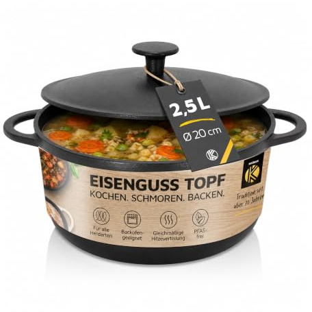 Karl Kruger Rustica gjutjärnsserie köttgryta, 2,5 l, svart, 2,5 liter
