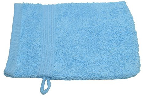 Julie Julsen Manoplas de baño en 23 colores, suaves y absorbentes, 500 g/m², certificado Öko Tex, color azul claro, 15 x 21 cm