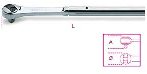 Beta 929/55 - Cricchetto reversibile con attacco quadro maschio 1 cromato