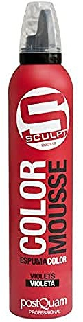 Postquam - Espuma Color Violeta para Cabello 300 ml - Brillo, Suavidad y Volumen - Aplicación en Aerosol - Uso Temporal en Cabello Teñido - Sin Fragancia - Fácil de Lavar - No Engrasa ni Resecca