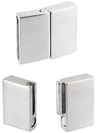 AURORIS - flacher Magnetverschluss aus Edelstahl matt-Optik - Loch: 15x3mm