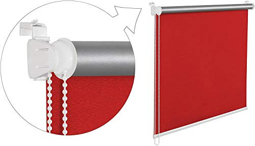KS Handel 24 THERMOROLLO VERDUNKLUNGSROLLO 50x200 cm ROT FENSTERROLLO MIT THERMOBESCHICHUNG 100% ABDUNKLUNG INKL. SEILZUGHALTER
