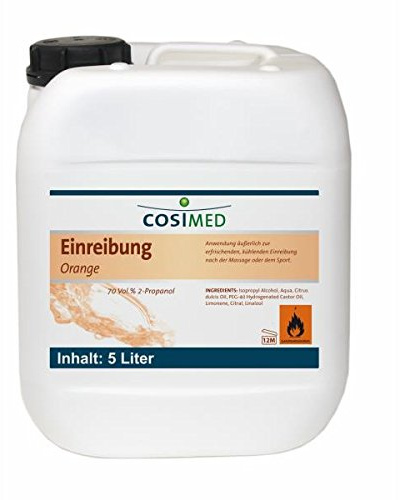 cosiMed Einreibung Orange, Massage, Sport Wellness, Franzbranntwein 70% IPA, 5 l