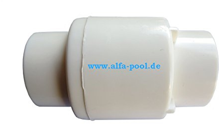 Rückhalteventil, Rückschlagventil federbelastet PVC weiß Klebemuffen 32mm