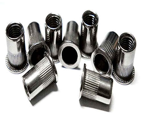 25 Stainless Steel Rivet Nuts - Blind Stainless Steel Flat Head M5 Pack of Threaded Inserts SSRN005