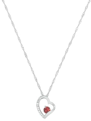 Amor Halskette aus 925 Sterling Silber für Damen, Halsschmuck, teilw. mit Schmuckstein, Silber 925 rhodiniert, Geschenk für Frau und Freundin, Kommt in Schmuckbox