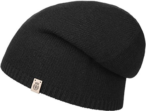 Roeckl Beanie mit Kaschmir Strickmütze Wollmütze Wintermütze Long (One Size - schwarz)