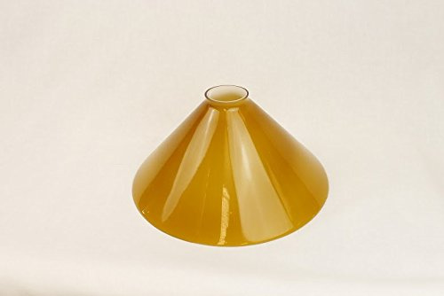 Abat-jour cloche en verre de rechange opaline vert, blanc, ambre, bleu - Ø 22/25/30-25 cm, ambre