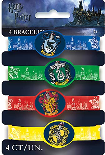 Unique 59068 Assorted | Harry Potter Warner Bros Rubber Bracelets 4 Pcs, Standard Size