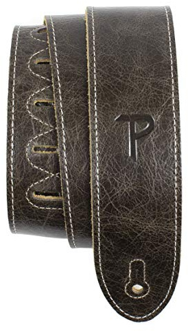 Perri's Leathers EM2-6697-XL italienskt plagg läder gitarrrem (lyxigt mjukt läder) 5 cm bred och XL - lämplig för de flesta gitarrer, vintage