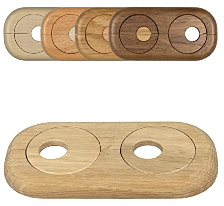 FUX 1 Pc Cache Tuyau Rosace Radiateur 19mm - Rosace Double en Bois de Chêne (Brut) pour Coffrage