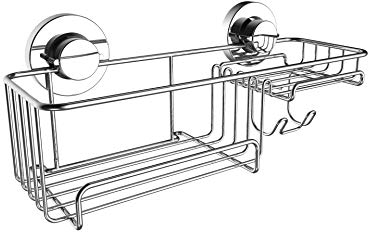 Britten & James Shower Tidy with Soap Holder Suction Fit Rust Proof Stainless Steel