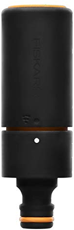 Fiskars Schlauchdüse, Stufenlos einstellbar, SoftGrip-Düse, Universalgröße, 10,7 cm, Ø 3,6 cm, 59 g, Schwarz/Orange, 1027088