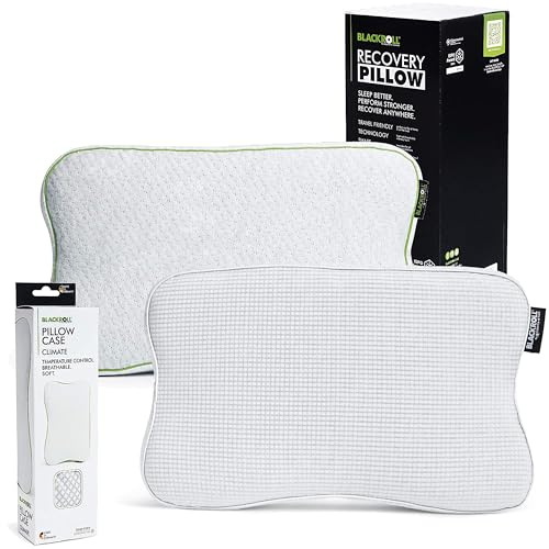 BLACKROLL® Recovery Pillow in un set - con federa aggiuntiva Climate - cuscino ortopedico di supporto al collo in schiuma di memoria viscosa - Made in Germany