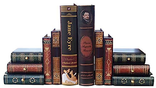 ISOTO Buchstützen, falsches Bücherregal, ordentliche Buchstützen – schwere Vintage-Aufbewahrung, Büro, Arbeitszimmer, CDs, DVDs, Erkundung, dekorative Geschenke (A)