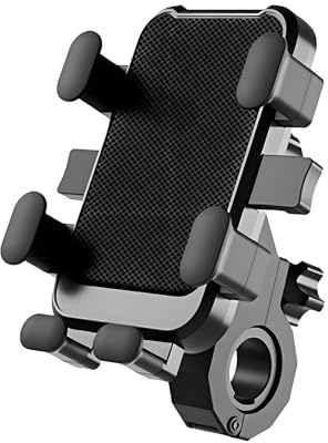 GYHRLG Motorcycle Phone Holder for Suzuki Best 125 2016-2020 2021 2022 2023 2024 2025 2026, Anti Vibration Moped Mobile Phone Mount, 360° Rotation Bicycle Motorcycle Phone Mount,A Handlebar Style