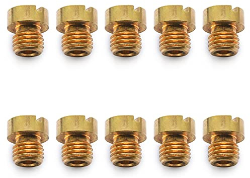 Easyboost Kit 10 Ugelli Getti 6mm per Carburatore Dell'Orto PHBN-PHVA 12 e 17.5 Dimensione 100-102-105-108-110-112-115-118-120-122 per Scooter Moto 50