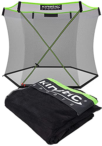 Kinetic Sports Sicherheitsnetz für 'Bungee Safety Elite' Trampolin - 244/305/366 cm mit Reißverschluss und Sicherheitsclips, UV beständig, Ersatznetz Netz Ersatznetz für Gartentrampolin