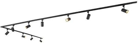QAZQA Moderno Sistema de iluminación de riel inteligente negro monofásico 10 luces con WiFi GU10 - Iconic Jeana Aluminio/Acero/Plástico Alargada Adecuado para LED Max. 10 x 4.8 Watt