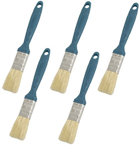 AERZETIX - C64732-5er-Set Flachpinsel 45x25x10 mm mit kunststoffstiel - für farbe leim und lack - malerwerkzeug für renovierungsarbeiten dekoration gebäude metall