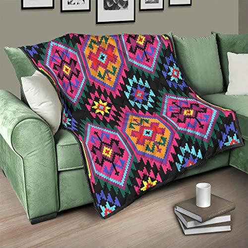 IUBBKI Copriletto Egitto India Maya Patchwork Copriletto Coperta Stampa Camera da Letto Bianco 130 x 150 cm