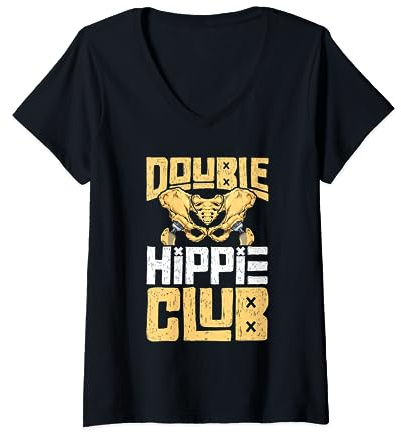 Zwei neue Hüftgelenke - Hüft OP T-Shirt mit V-Ausschnitt
