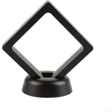 ABS- und TPU-Folie, schwebende Sammlerstücke, Vitrine, Aufbewahrungsbox, Aufbewahrungsbehälter für Herausforderungsmünzen, Schmuckfiguren, 5/10 Stück, 70 x 70 x 20 mm, Schwarz, 10 Stück