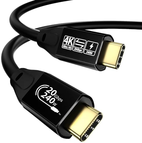 CHENLENIC 20Gbps USB C 3.2 Gen 2 Cavo, Tipo C 4K@60Hz UHD Video 5A/240W PD3.1 Fast Charge w/E-Marker Compatibile con Thunderbolt 3/4 for iPhone 15Pro MacBook Samsung Galaxy Pixel Dell Monitor (1M)