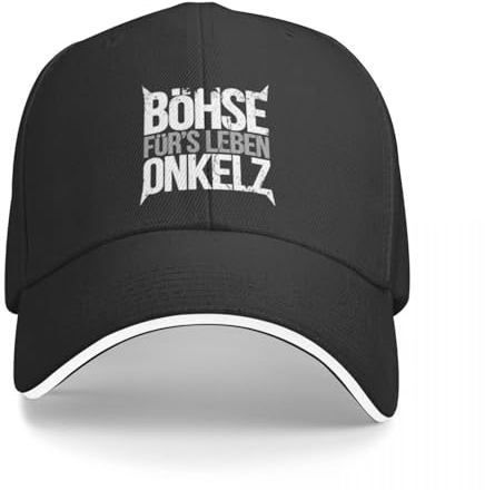 Baseballkappe aus neutraler Reiner Baumwolle für Atmungsaktivität Sonnenschutz Bohse Onkelz Rock Baseballkappen Mode Ge Music Sandwich Cap Unisex-Stil Atmungsaktive Papa-Mütze Aktivitäten Geschenk