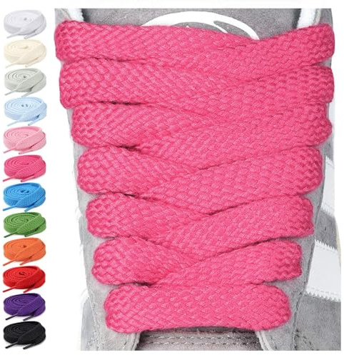 Stepace 2 par skosnören, 15 mm breda platta skosnören, slitstarka skosnören tjocka ersättningsskor för sneakers, fritidsskor