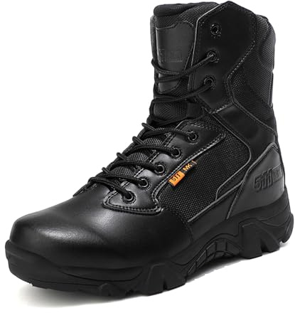 BLBK Bottes militaires pour homme, légères, résistantes à l'eau, désert, combat, tactiques, avec fermeture éclair, bottes militaires, randonnée, montagne, pêche tout-terrain, chasse, 41 EU