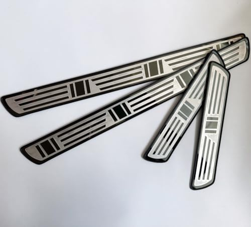4 Stück Auto Einstiegsleisten Schutzfolie für VW T5 T6 T6.1 California Multivan Transporter T7 Multivan, Edelstahl Türschwelle Scheuerschutz Welcome Pedal Strip Cover Auto Scuff Plate Türschwelle