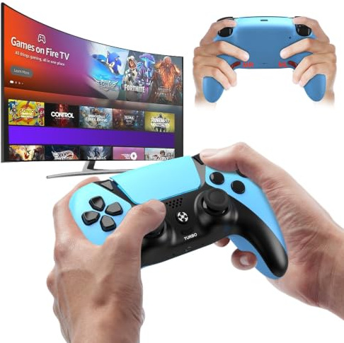 Ruibopad Ersatz für Luna Controller,Ymir Wireless Controller für Fire TV mit Back Paddles/Turbo/1200 mAh Akku,Remote Made for Amazon Luna/PS4/PC,Blau