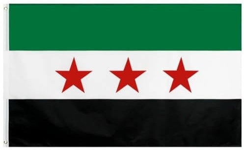 Lipfer Syrien-Flagge, 90 X 150 cm, Polyester, Syrische Arabische Republik, DREI-Sterne-Flagge, Lebendige Farben, Syrisches Outdoor-Banner Für Festival-Party-Dekoration