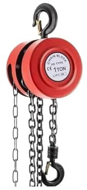 montacarichi da balcone Paranco a catena manuale, blocco a catena con capacità di 2200 libbre/1 tonnellata, blocco a catena manuale, con struttura in acciaio di livello Paranco elettrico(3M TypeB)