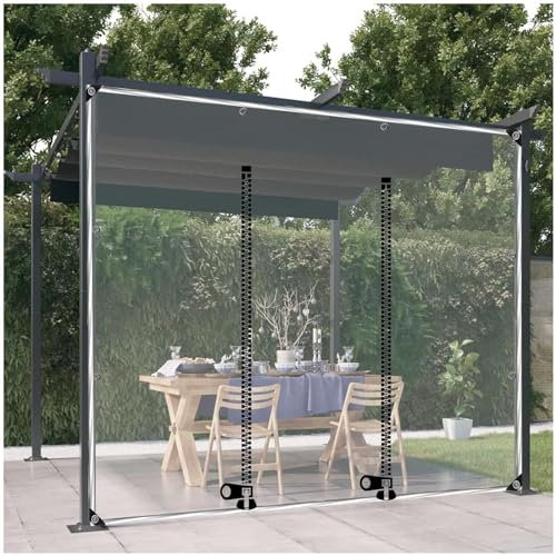Wasserdichte Outdoor-Pavillon-Abdeckplane, Seitenteile mit Ösen, 3,5 x 1,8 m, ideal für Pergola, Carport und Terrasse