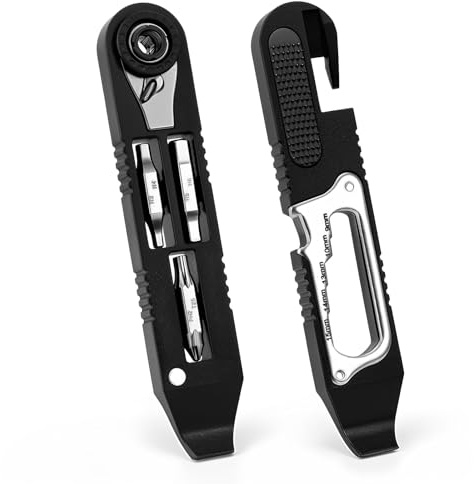 Gylbuz Bike Tire Levers Kit - 14 IN 1 Portable Bike Multitool with Mini Ratchet Wrench, Bike Tire Levers, Cone Wrenches & File Blade for MTB, Road Bicycle
