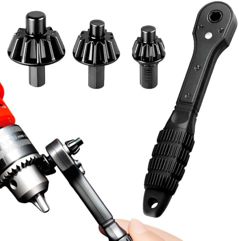 Chiave a cricchetto 2 in 1 per mandrino per trapano, universale, a doppia testa, chiave a cricchetto, compatibile con la maggior parte dei trapani elettrici e utensili elettrici (1 pezzo)