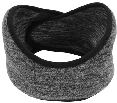 BULLSPANN Winter Warm Stirnband, Verstellbares Ohrenwärmer Stirnband Mit Aufkleber, Weiches Polar Fleece Stirnband, Winddichtes Kälteaccessoire, 1 Stück Kationisches Grau 58cmx12cm