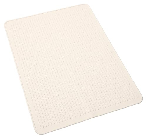 ABOOFAN Heat Resistant Silicone Coffee Maker Mat Non-slip Electric Stove Countertop Protection Pad Beige Kitchen Worktop Protector for Coffee Machines and Hot Pots